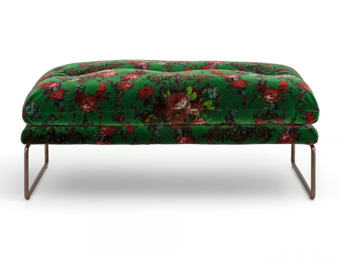 NEW YORK SUITE - Sled base upholstered fabric footstool _ Saba Italia